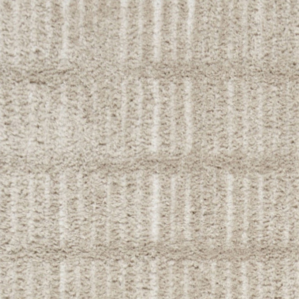 Homeroots 10' Ivory And Gray Geometric Runner Rug - Stylish, Durable, Stain-resistant For Hallways And More  Polyester 569814