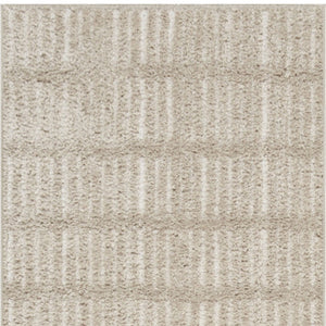 Homeroots 10' Ivory And Gray Geometric Runner Rug - Stylish, Durable, Stain-resistant For Hallways And More  Polyester 569814