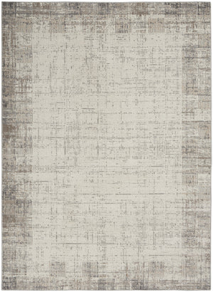 Homeroots 5' X 7' Ivory And Gray Abstract Area Rug  Polypropylene 569825