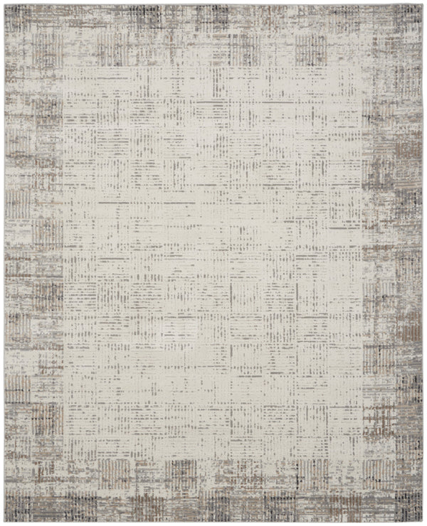 Homeroots 8' X 10' Ivory And Gray Abstract Area Rug  Polypropylene 569826
