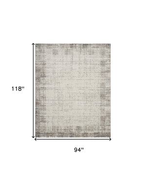 Homeroots 8' X 10' Ivory And Gray Abstract Area Rug  Polypropylene 569826