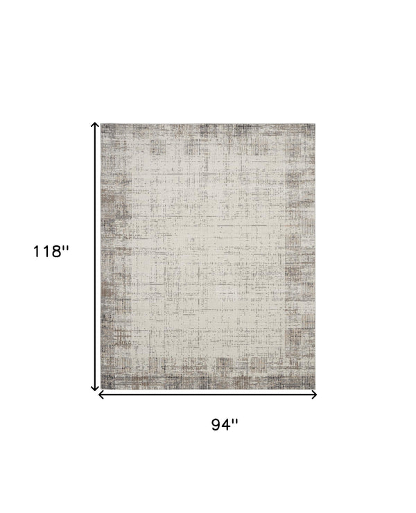 Homeroots 8' X 10' Ivory And Gray Abstract Area Rug  Polypropylene 569826