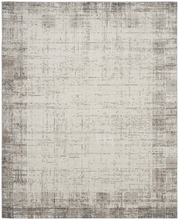 Homeroots 8' X 10' Ivory And Gray Abstract Area Rug  Polypropylene 569826