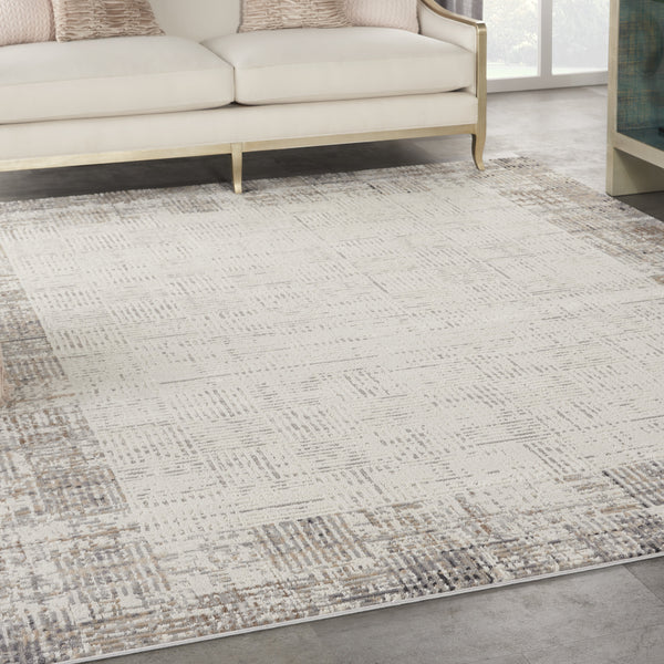 Homeroots 8' X 10' Ivory And Gray Abstract Area Rug  Polypropylene 569826