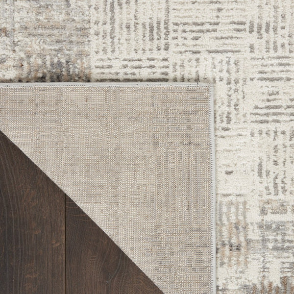 HomeRoots 8' Ivory and Gray Abstract Area Rug - Stylish, Durable, Stain-Resistant Design for Modern Spaces 8' X 10' 569826