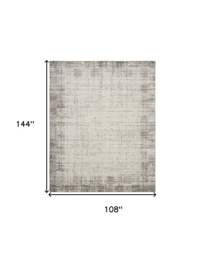 Homeroots 9' X 12' Ivory And Gray Abstract Area Rug  Polypropylene 569827