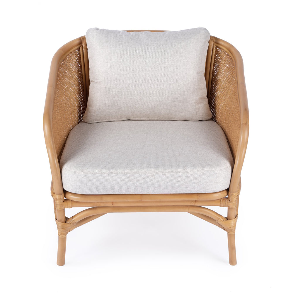 Butler Specialty Captiva Rattan Accent Chair - Handcrafted Barrel Style With Plush Foam Cushion For Tropical Vibes Natural Rattan,Polyurethane Foam,Sunbrella 5698404-butler