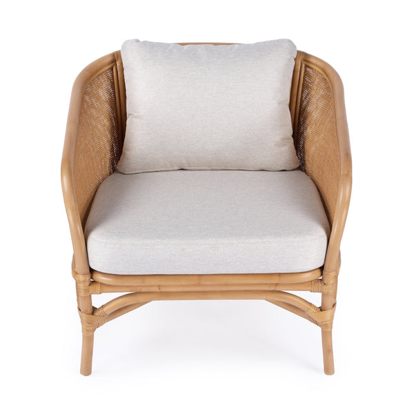 Butler Specialty Captiva Rattan Accent Chair - Handcrafted Barrel Style With Plush Foam Cushion For Tropical Vibes Natural Rattan,Polyurethane Foam,Sunbrella 5698404-butler