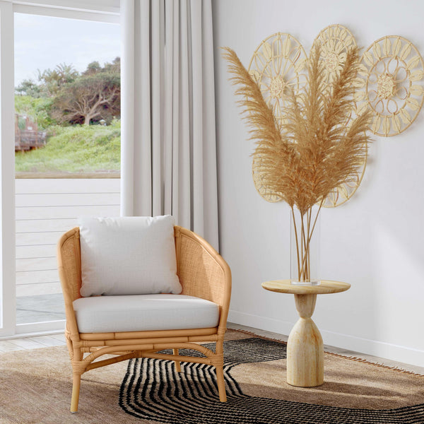 Butler Specialty Captiva Rattan Accent Chair - Handcrafted Barrel Style With Plush Foam Cushion For Tropical Vibes Natural Rattan,Polyurethane Foam,Sunbrella 5698404-butler