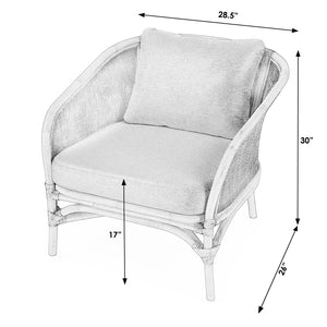 Butler Specialty Captiva Rattan Accent Chair - Handcrafted Barrel Style With Plush Foam Cushion For Tropical Vibes Natural Rattan,Polyurethane Foam,Sunbrella 5698404-butler