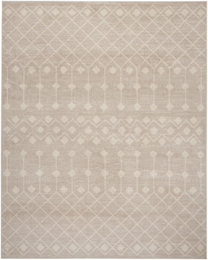 Homeroots 6' X 9' Beige Geometric Power Loom Area Rug  Polypropylene 569848