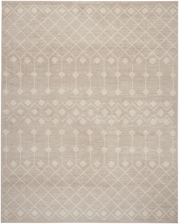 Homeroots 6' X 9' Beige Geometric Power Loom Area Rug  Polypropylene 569848