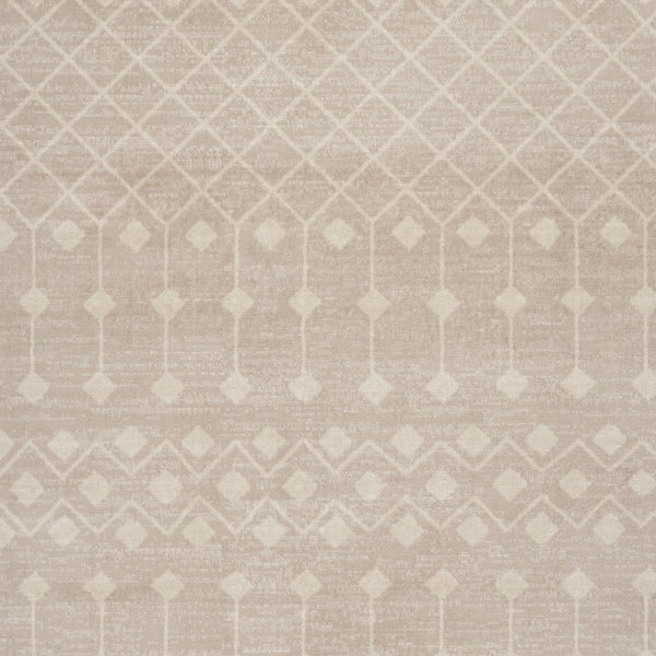 Homeroots 6' X 9' Beige Geometric Power Loom Area Rug  Polypropylene 569848