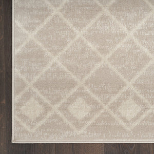 HomeRoots 6' Beige Geometric Area Rug - Modern Power Loomed Design for Stylish Living Room & Home Décor 6' X 9' 569848