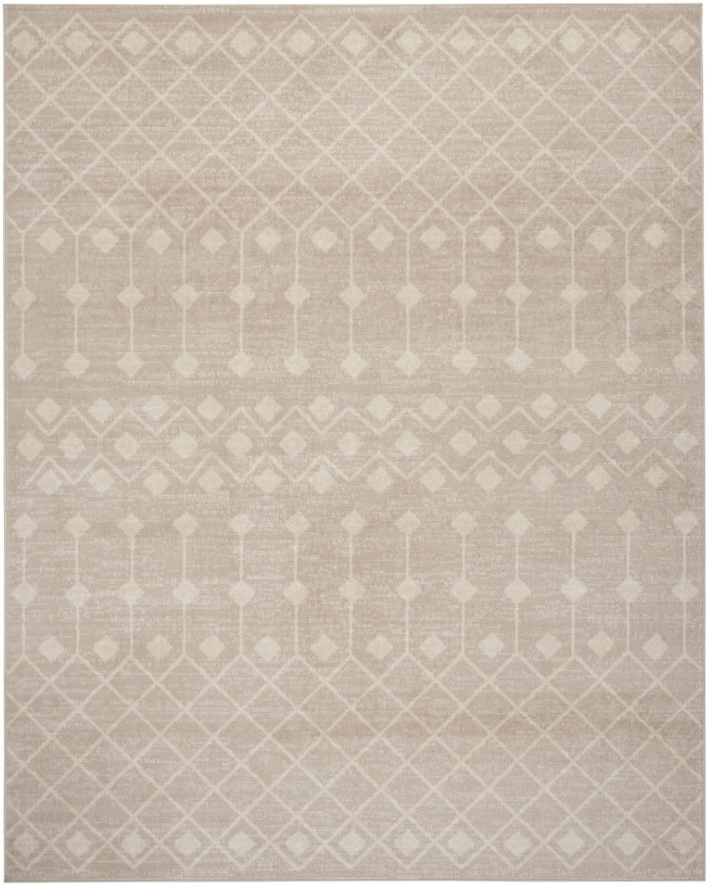 HomeRoots 6' Beige Geometric Area Rug - Modern Power Loomed Design for Stylish Living Room & Home Décor 6' X 9' 569848