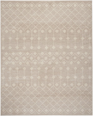 HomeRoots 6' Beige Geometric Area Rug - Modern Power Loomed Design for Stylish Living Room & Home Décor 6' X 9' 569848