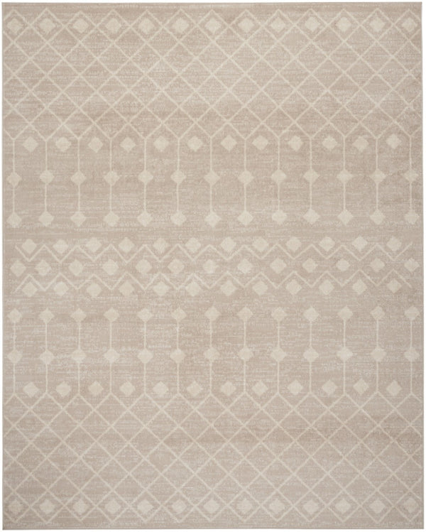 HomeRoots 6' Beige Geometric Area Rug - Modern Power Loomed Design for Stylish Living Room & Home Décor 6' X 9' 569848