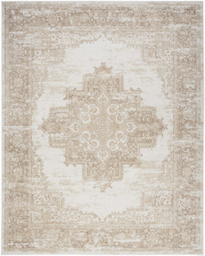 Homeroots 6' X 9' Ivory Floral Power Loom Area Rug  Polypropylene 569850