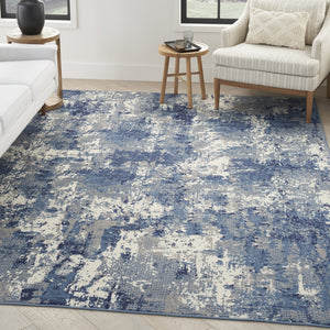Homeroots 6' X 9' Blue Abstract Power Loom Area Rug  Polypropylene 569851
