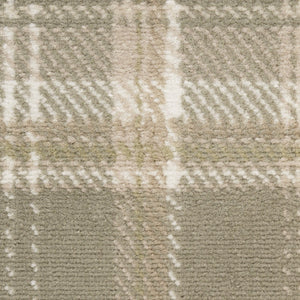 HomeRoots 6' Olive Green and Ivory Plaid Area Rug - Cozy, Durable Design Perfect for Family Spaces and More 6' X 9' 569852