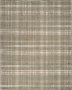 Homeroots 6' X 9' Olive Green And Ivory Plaid Area Rug  Polypropylene 569852