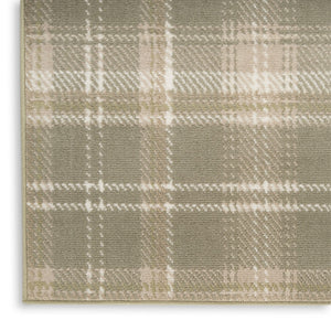 HomeRoots 6' Olive Green and Ivory Plaid Area Rug - Cozy, Durable Design Perfect for Family Spaces and More 6' X 9' 569852