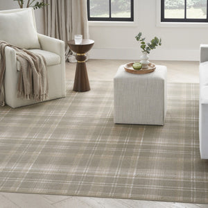 HomeRoots 6' Olive Green and Ivory Plaid Area Rug - Cozy, Durable Design Perfect for Family Spaces and More 6' X 9' 569852