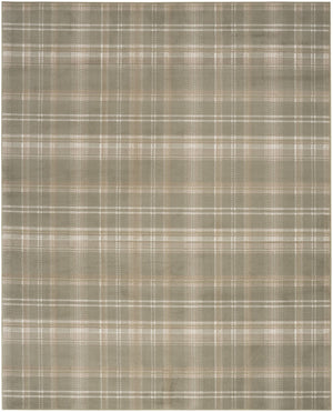 HomeRoots 6' Olive Green and Ivory Plaid Area Rug - Cozy, Durable Design Perfect for Family Spaces and More 6' X 9' 569852