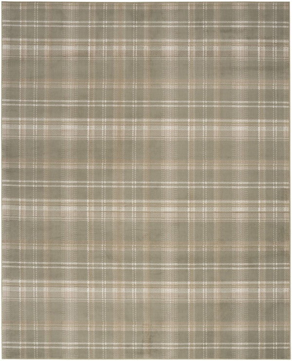 HomeRoots 6' Olive Green and Ivory Plaid Area Rug - Cozy, Durable Design Perfect for Family Spaces and More 6' X 9' 569852