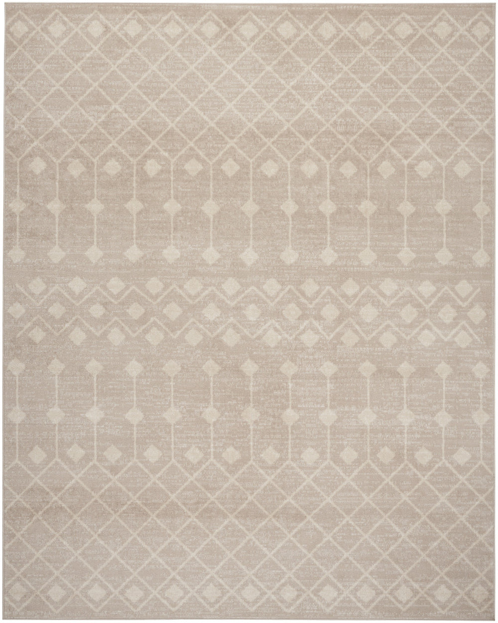 Homeroots 7' X 10' Beige Geometric Power Loom Area Rug  Polypropylene 569854