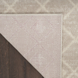 HomeRoots 7' Beige Geometric Power Loom Area Rug - Stylish, Durable Design for Modern Living Spaces and Decor 7' X 10' 569854