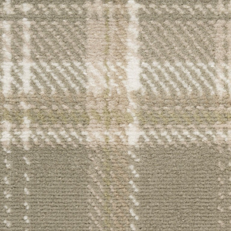 HomeRoots Green Plaid Polypropylene Area Rug Low Pile Country Farmhouse Charm for Living Dining Rooms 7' x 10' 569858