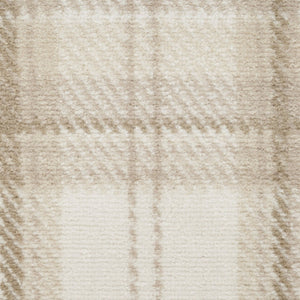 HomeRoots 8' Ivory Plaid Round Rug - Timeless Power-Loomed Design for Classic Elegance in Any Space 9' X 12' 569867