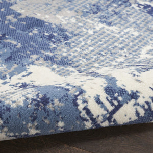 HomeRoots 9' Modern Blue Abstract Area Rug – Power Loomed for Durability and Style in Any Living Space 9' X 12' 569869