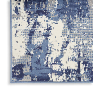 HomeRoots 9' Modern Blue Abstract Area Rug – Power Loomed for Durability and Style in Any Living Space 9' X 12' 569869