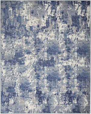 HomeRoots 9' Modern Blue Abstract Area Rug – Power Loomed for Durability and Style in Any Living Space 9' X 12' 569869