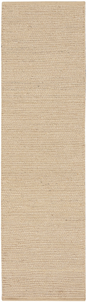Homeroots 10' Beige Jute Hand Woven Runner Rug  Jute 569874