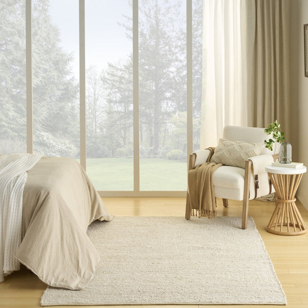 HomeRoots 4' Hand Woven Ivory Jute Area Rug - Timeless Texture for Entryways, Bedrooms, and Coastal Decor 4' X 6' 569877