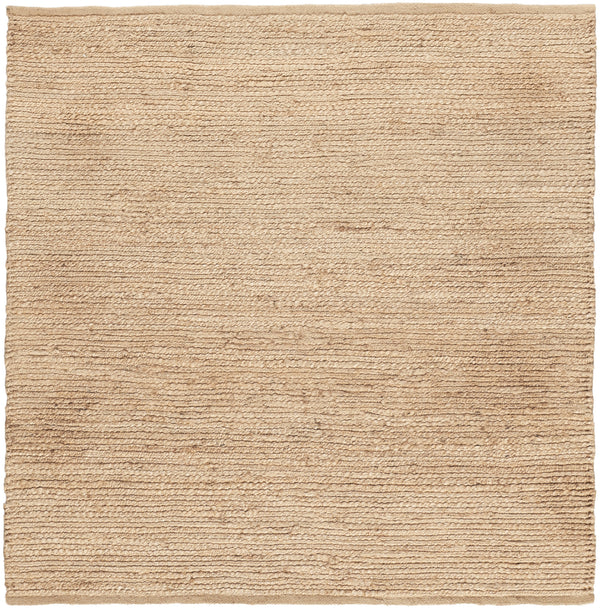 Homeroots 4' Beige Jute Hand Woven Square Rug  Jute 569880