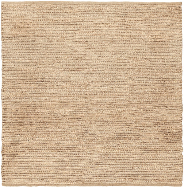 Homeroots 4' Beige Jute Hand Woven Square Rug  Jute 569880