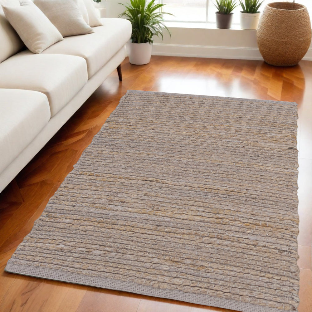 Homeroots 5' X 7' Gray Jute Hand Woven Area Rug  Jute 569881