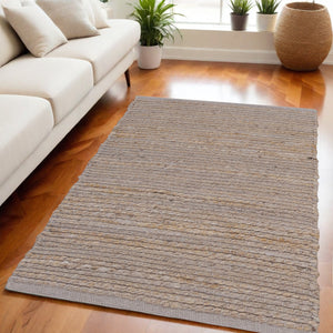 Homeroots 5' X 7' Gray Jute Hand Woven Area Rug  Jute 569881