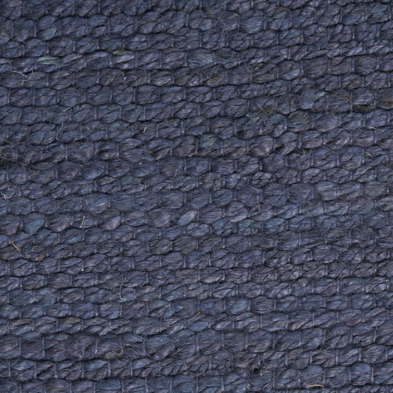 Handwoven Jute Flatweave Area Rug Solid Navy Natural Fiber Accent for Any Room or Dining Space