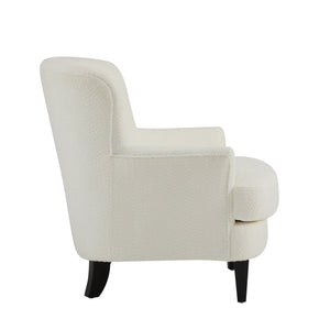 English Elm Christopher Knight Home® - Gerald Boucle Upholstered Club Chair with Tapered Birch Legs, Tonal Piping and Cozy Texture Black,Off White 33 L x 32.75 W x 30 H N776P243523W