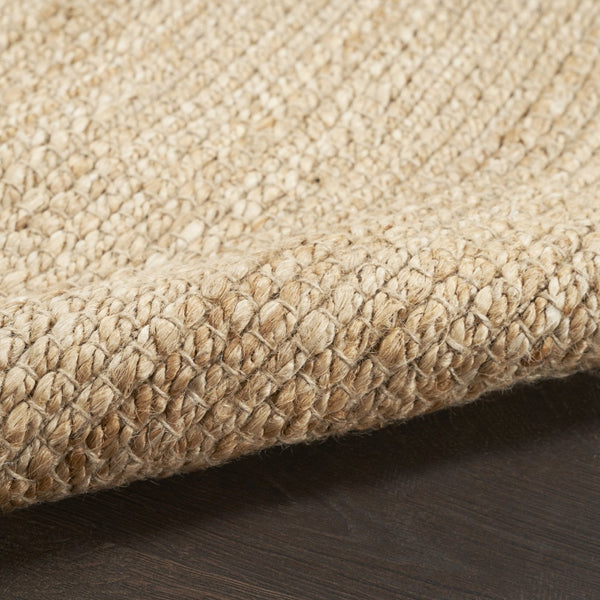 HomeRoots 5' Hand-Woven Beige Jute Rug - Natural Elegance, Versatile Design for Any Room's Cozy Atmosphere 5' Square 569885