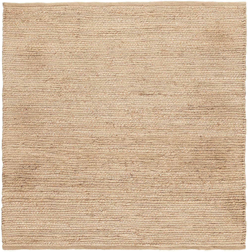 Homeroots 5' Beige Jute Hand Woven Square Rug  Jute 569885