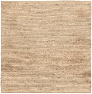 HomeRoots 5' Hand-Woven Beige Jute Rug - Natural Elegance, Versatile Design for Any Room's Cozy Atmosphere 5' Square 569885