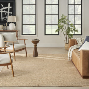 HomeRoots 7' Hand-Woven Beige Jute Area Rug - Eco-Friendly, Durable Design for Elegance in Any Living Space 7' X 10' 569886