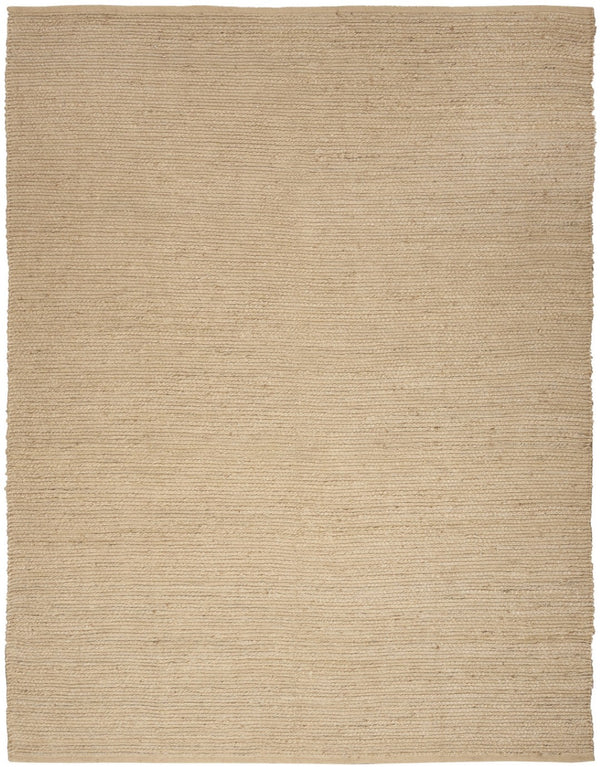 HomeRoots 7' Hand-Woven Beige Jute Area Rug - Eco-Friendly, Durable Design for Elegance in Any Living Space 7' X 10' 569886