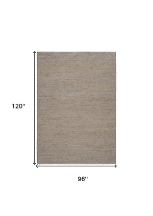 Homeroots 8' X 10' Gray Jute Hand Woven Area Rug  Jute 569887